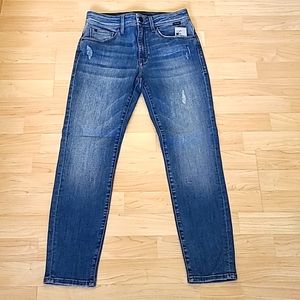 Mavi Women's Tess High Rise Super Skinny Crop Jeans In Dark Blue Size 27